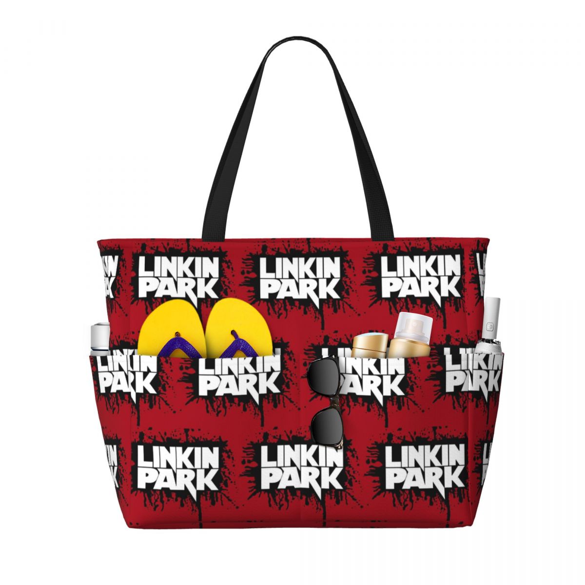 Yoga Fitness Park - Linkin Park Band Beach Tote Bag