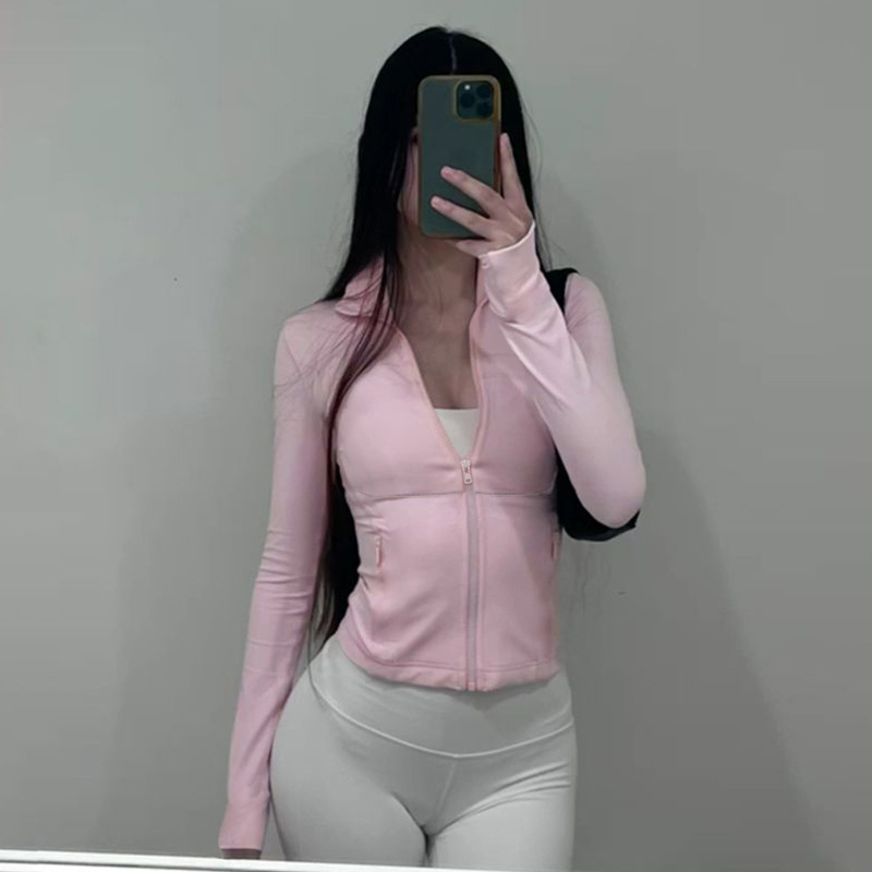 Zipper T-shirt Women's Fitness - Yoga Fitness Hoodie 评论和价格