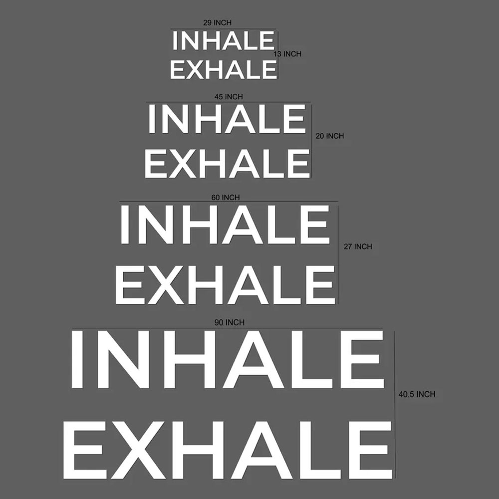 INHALE EXHALE Wall Sign Yoga S - Yoga Fitness Rooms 评论和价格