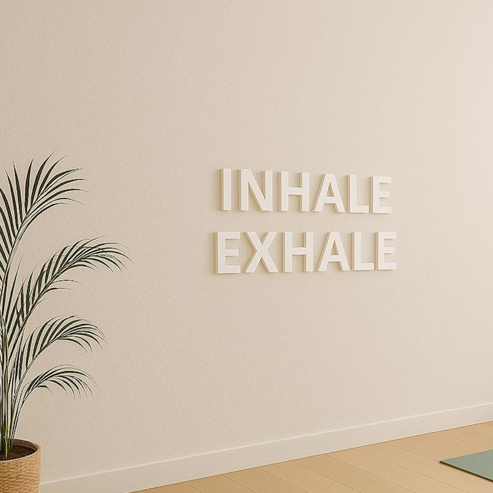 INHALE EXHALE Wall Sign Yoga S - Yoga Fitness Rooms 评论和价格