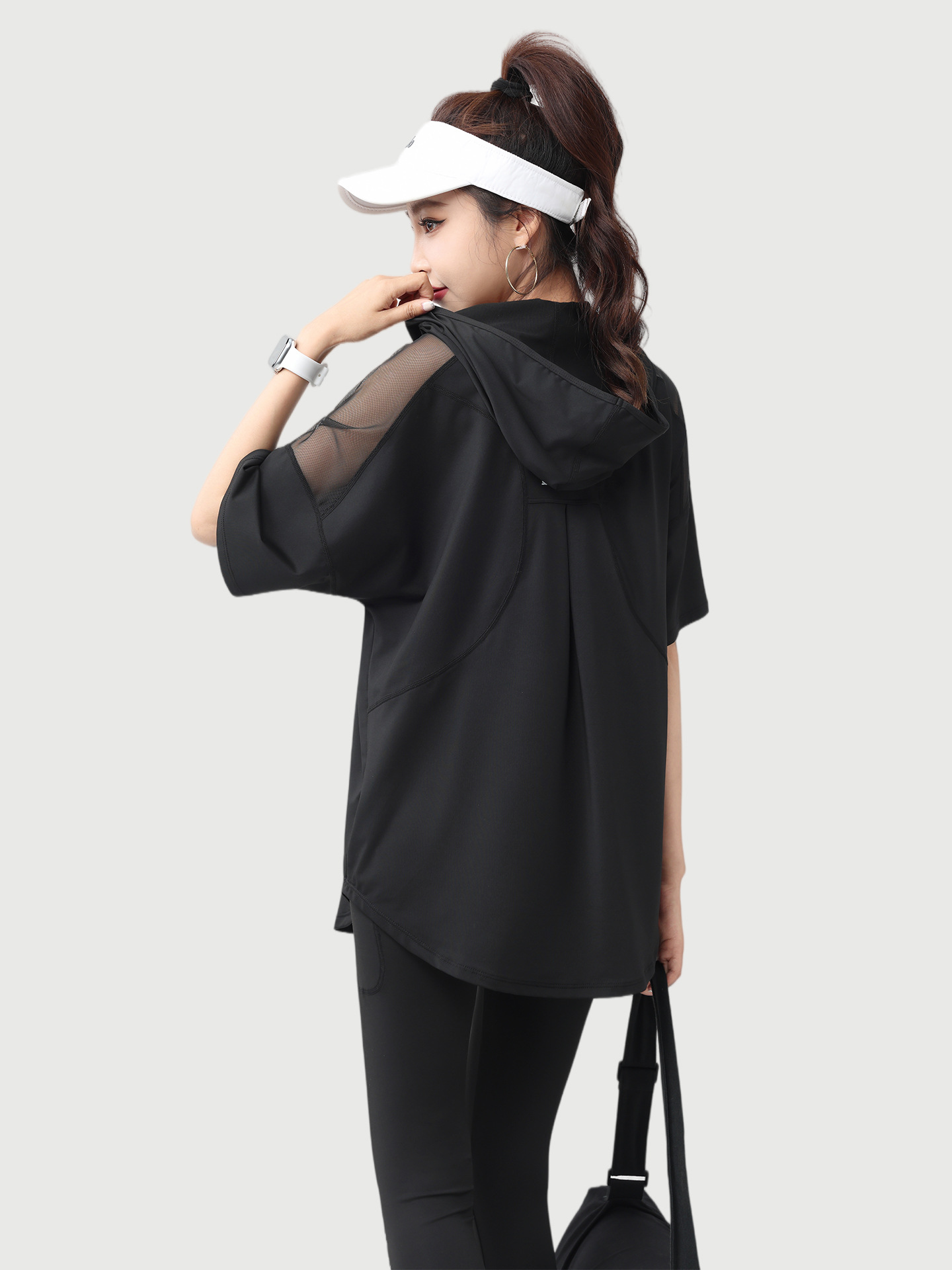Woman Yoga Short Sleeve Hoodie - Yoga Fitness Hoodie 评论和价格