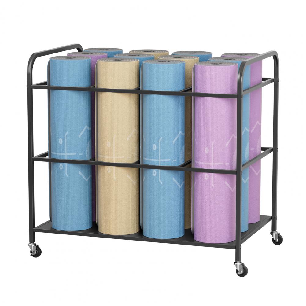 Yoga Mat Storage Rack with Whe - Yoga Fitness Rooms 评论和价格