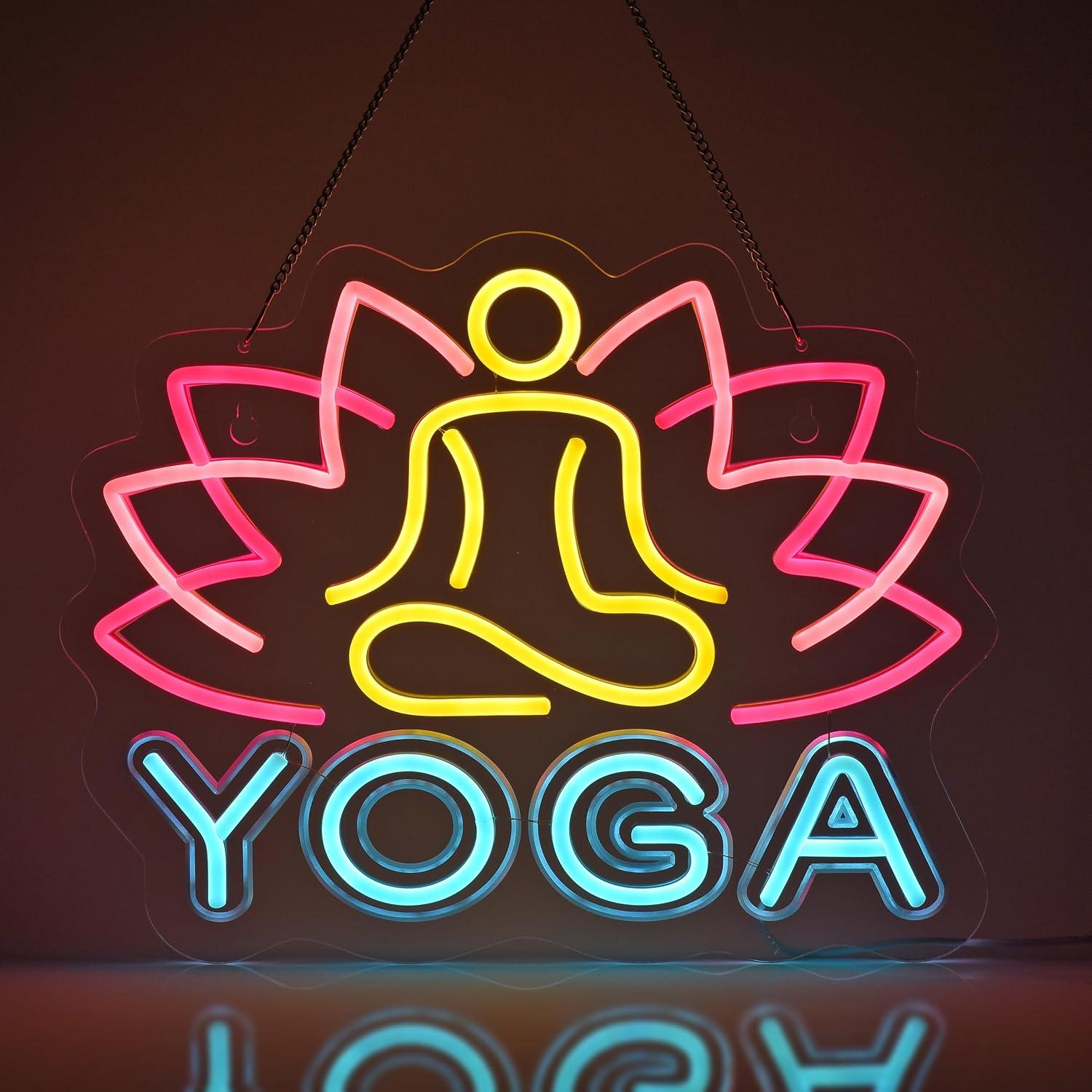Yoga Neon Sign Dimmable LED Ne - Yoga Fitness Rooms 评论和价格