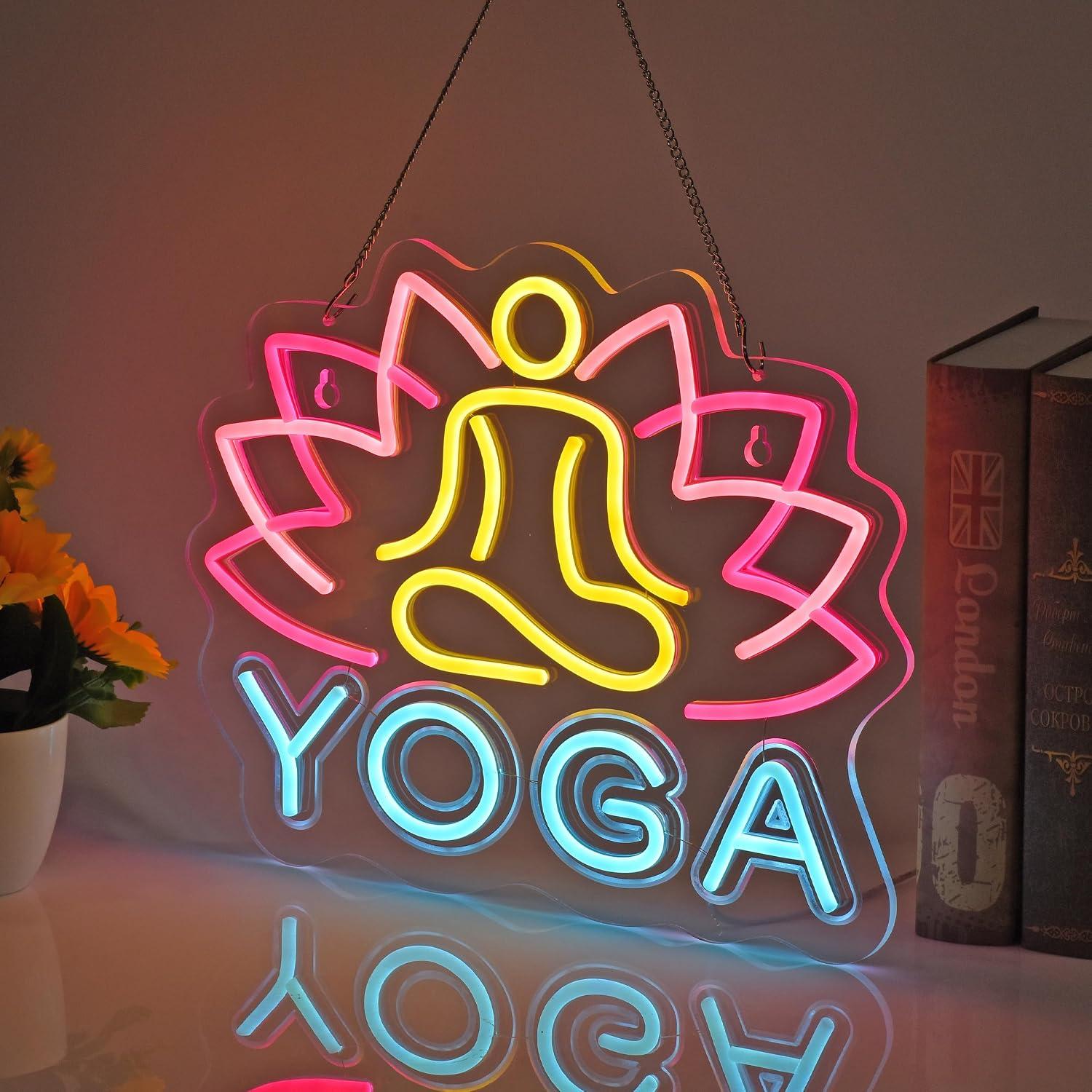 Yoga Neon Sign Dimmable LED Ne - Yoga Fitness Rooms 评论和价格