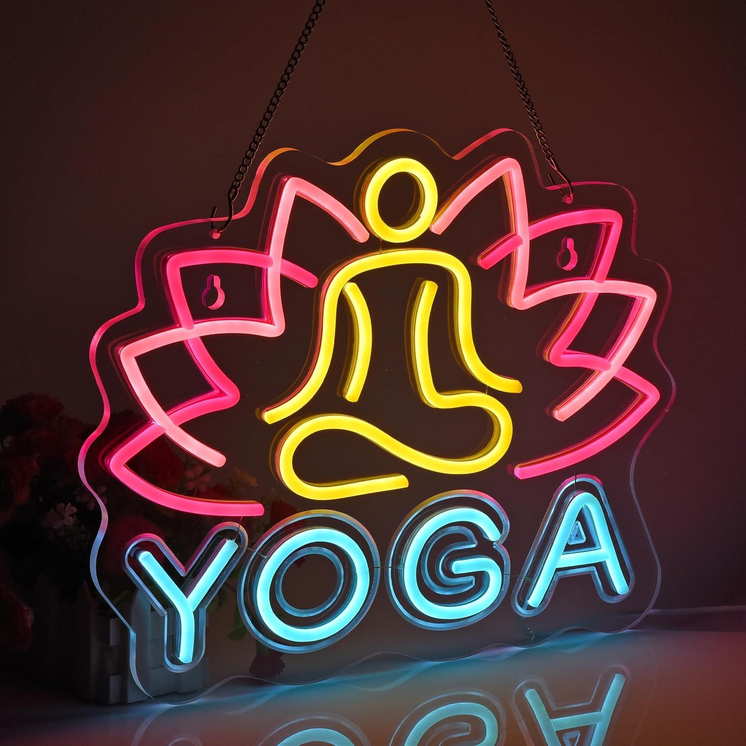 Yoga Neon Sign Dimmable LED Ne - Yoga Fitness Rooms 评论和价格