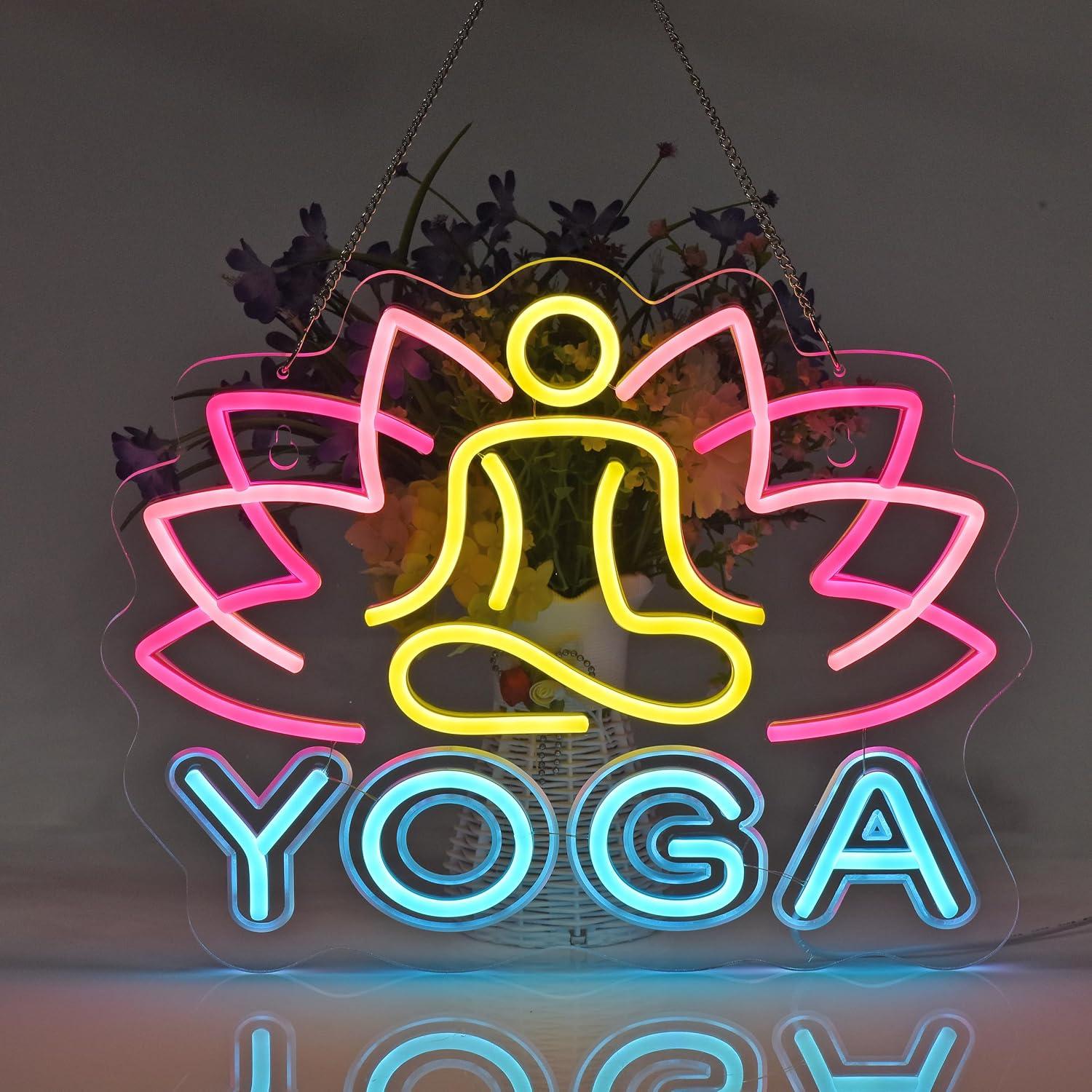 Yoga Neon Sign Dimmable LED Ne - Yoga Fitness Rooms 评论和价格