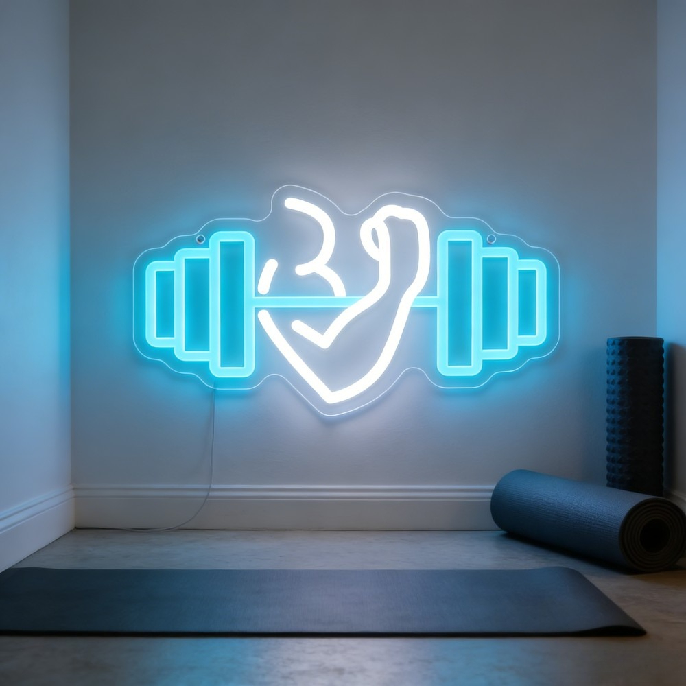 Bicep Dumbbell Neon Sign LED W - Yoga Fitness Rooms 评论和价格