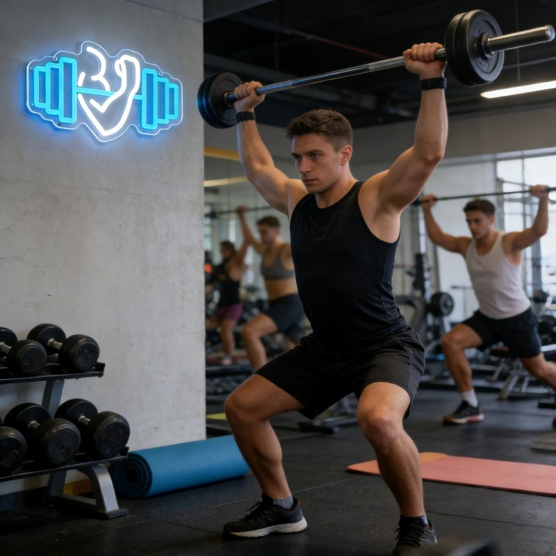 Bicep Dumbbell Neon Sign LED W - Yoga Fitness Rooms 评论和价格