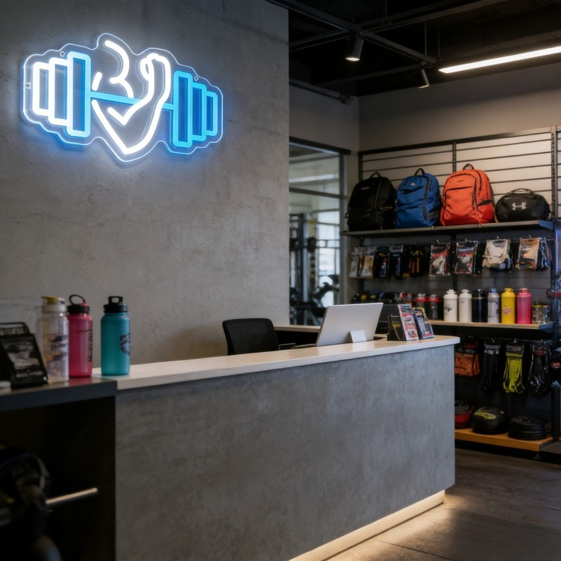 Bicep Dumbbell Neon Sign LED W - Yoga Fitness Rooms 评论和价格