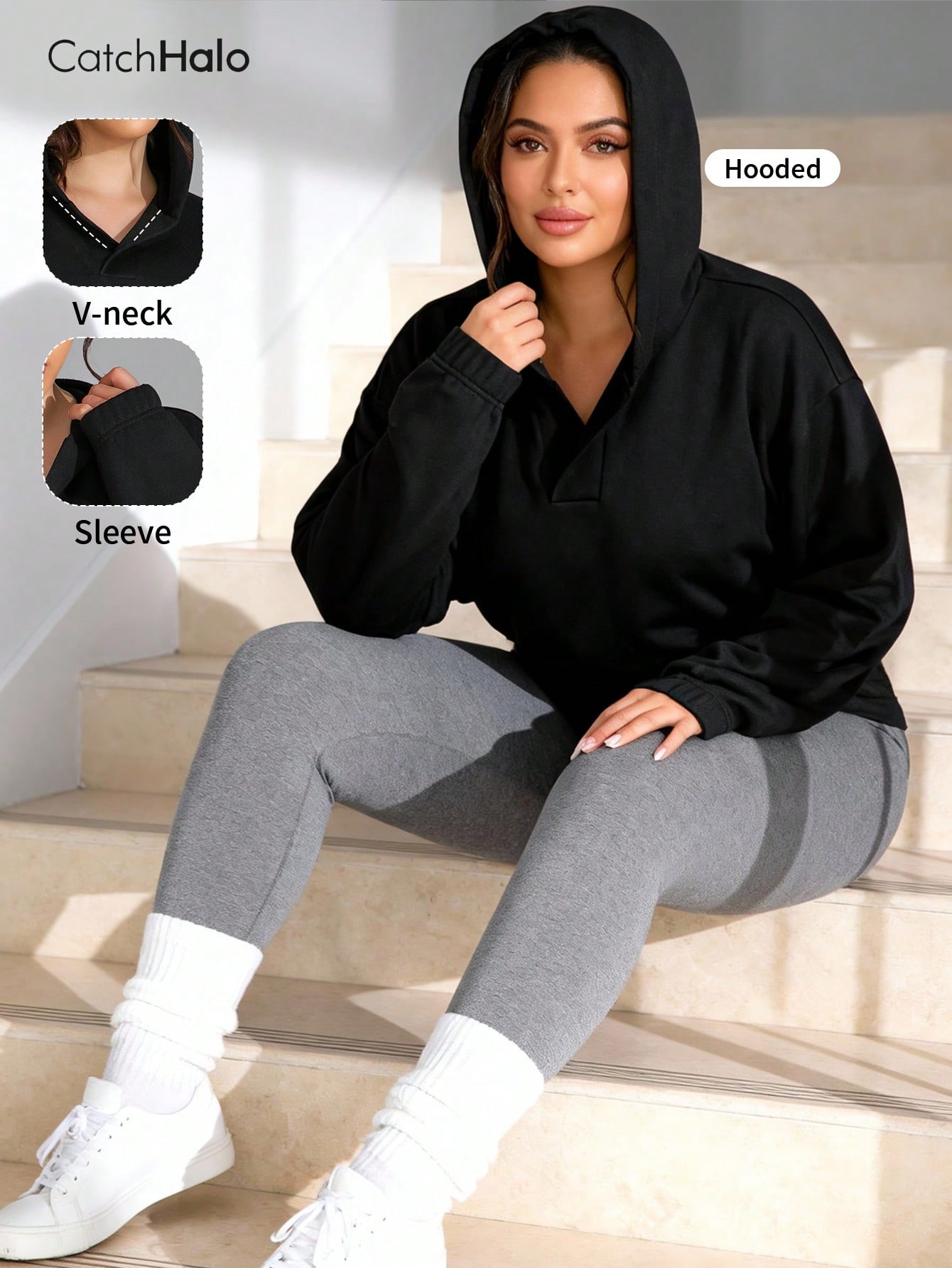 Plus Size Cropped Hoodie Women - Yoga Fitness Hoodie 评论和价格