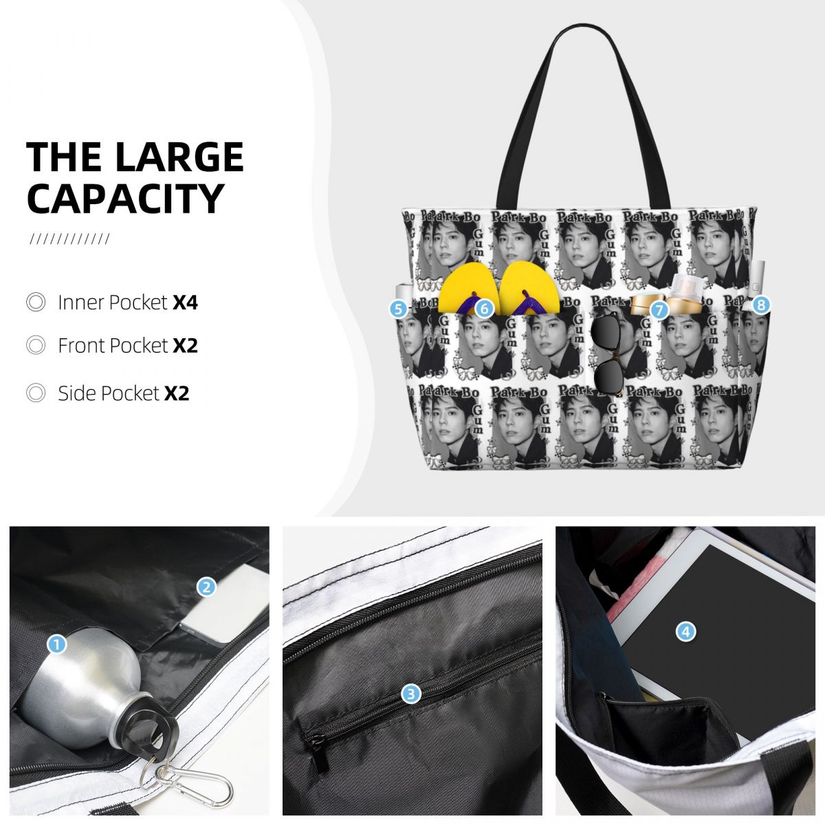 Park Bo Gum Kpop Beach Tote Ba - Yoga Fitness Park 评论和价格
